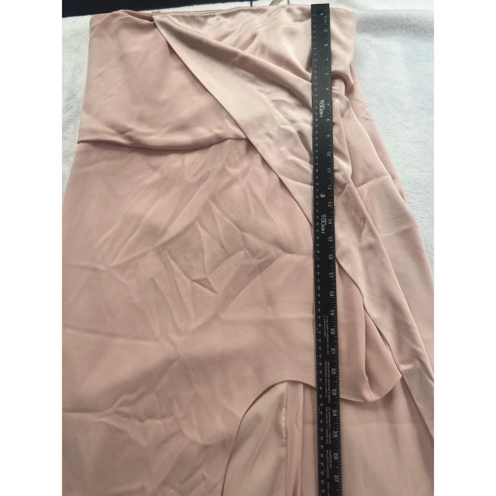 NWT Halston Heritage 'Barely Pink' Strapless Gown with Silk Overlay Size 10 - Picture 8 of 15